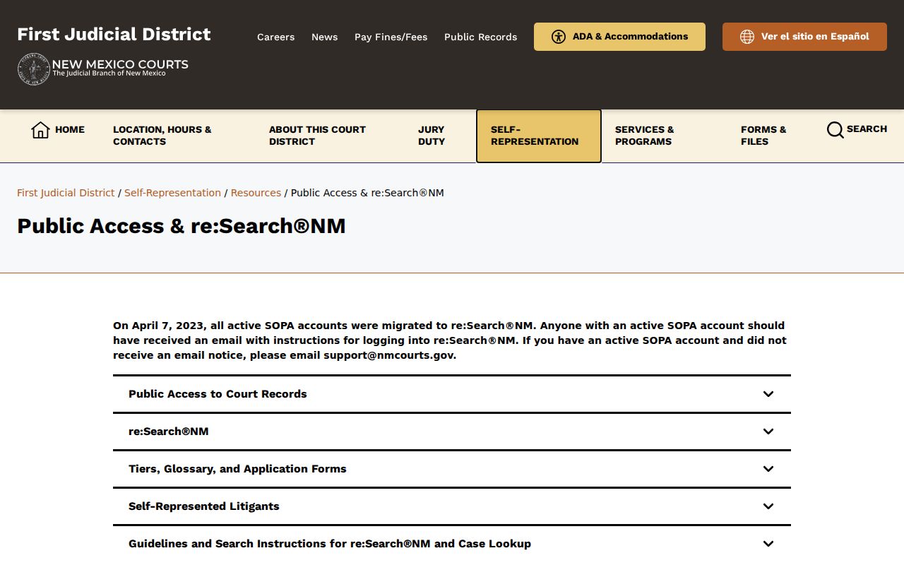 Santa Fe County case lookup attorney search fields