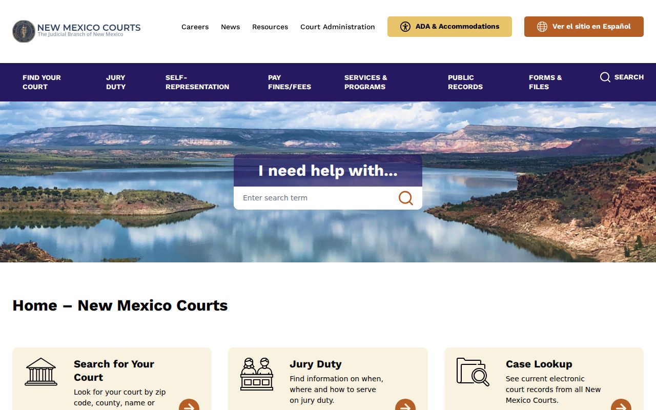 Santa Fe County court docket New Mexico Courts structure page